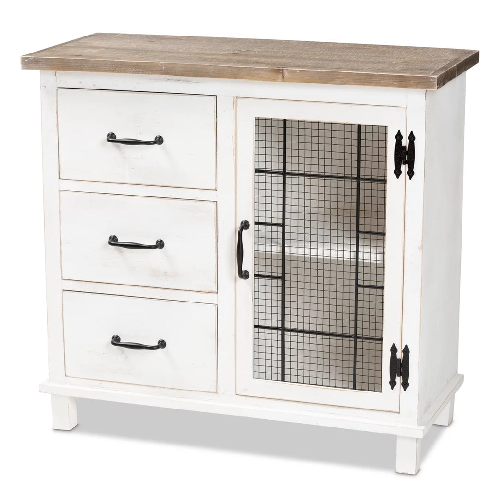 White Oak Brown 3-Drawer Wood K72540