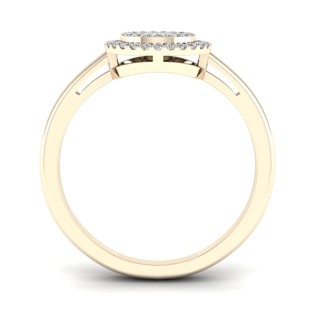 10K Yellow Gold Diamond Cluster Halo Ring Z68843