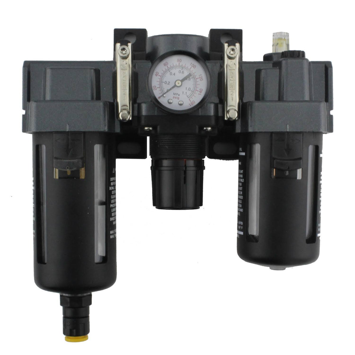 1/4 in. NPT Polycarbonate FRL Air Filter Regulator and Lubricator System J64255