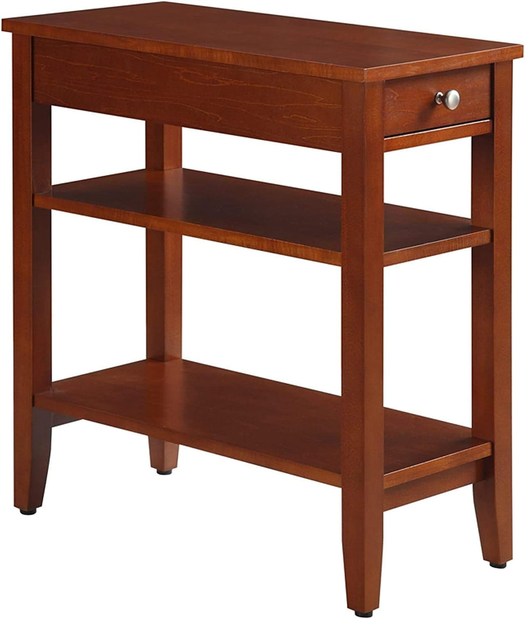Three Tier End Table with Drawer, Mahogany G40713