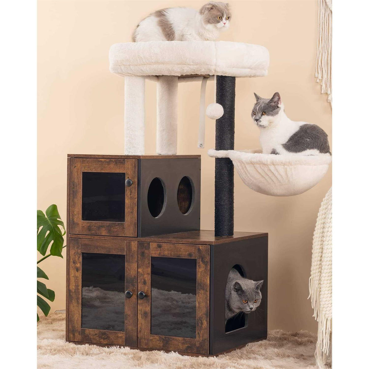 Multipurpose Litter Box Enclosure with Cat Tree I633