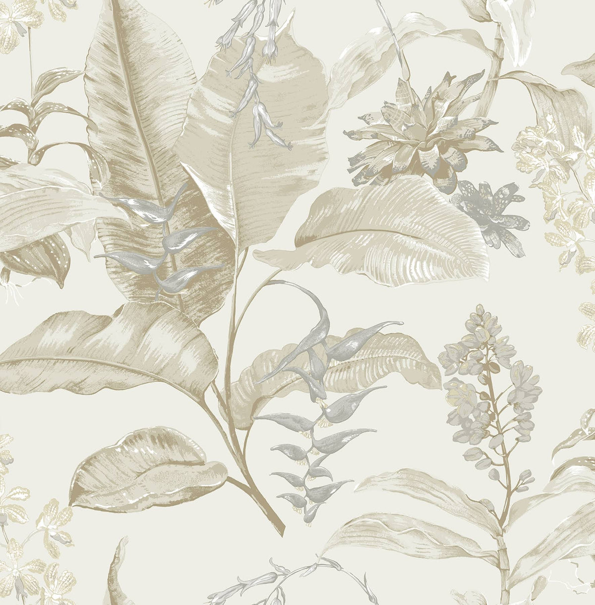 Beige Botanical Wallpaper E514