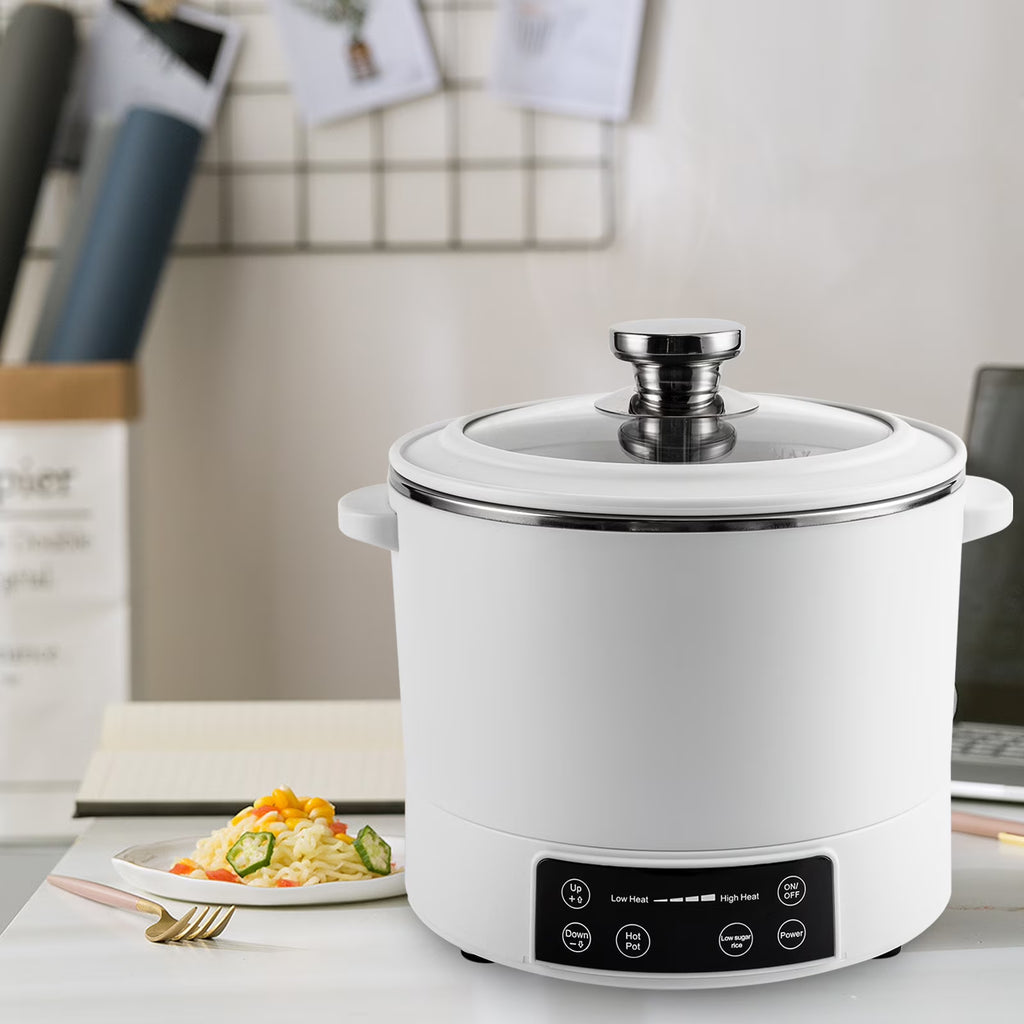 3L Stainless Steel Electric Hot Pot with Measuring Cup (White) J1808