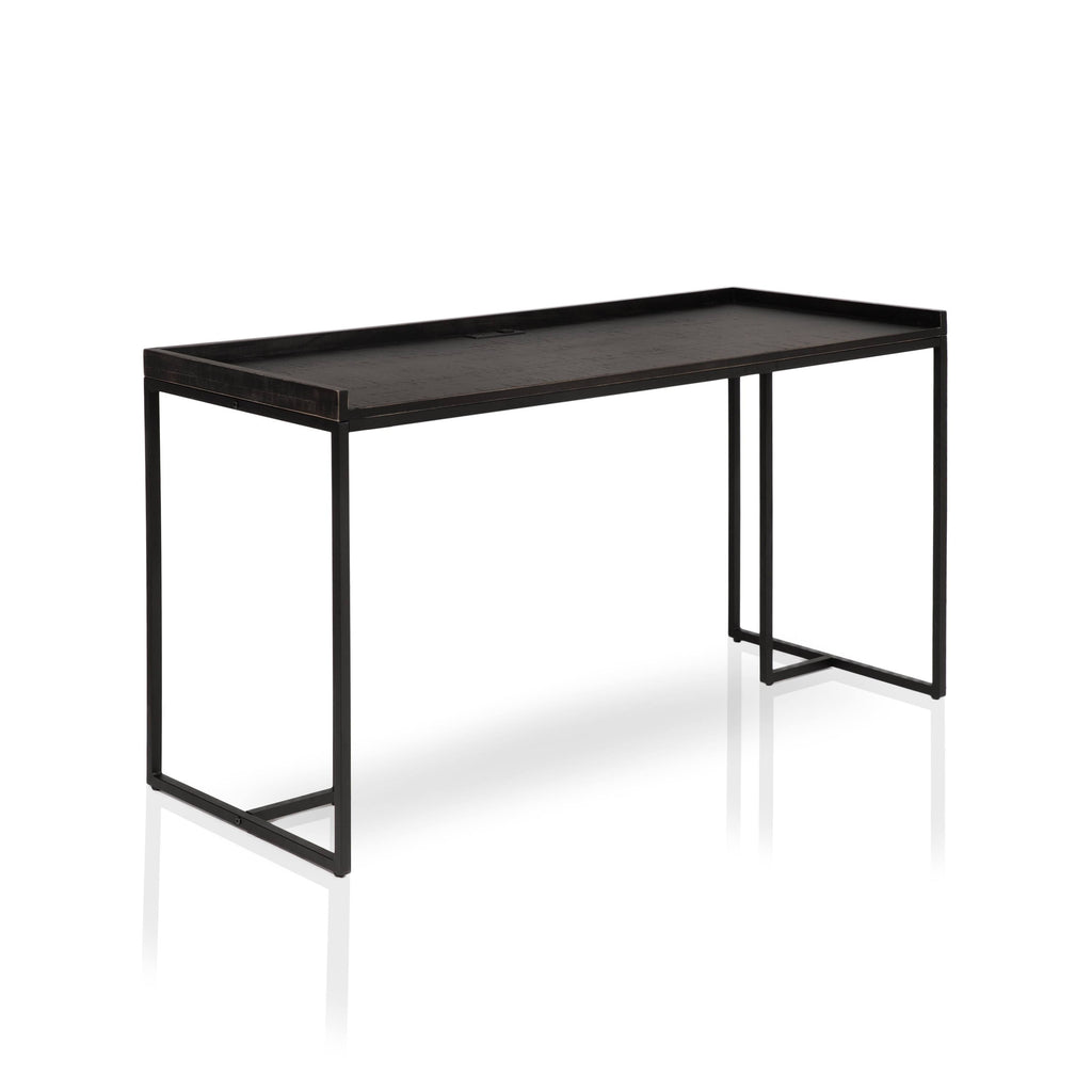 Black Industrial Computer Desk with USB Port J88040
