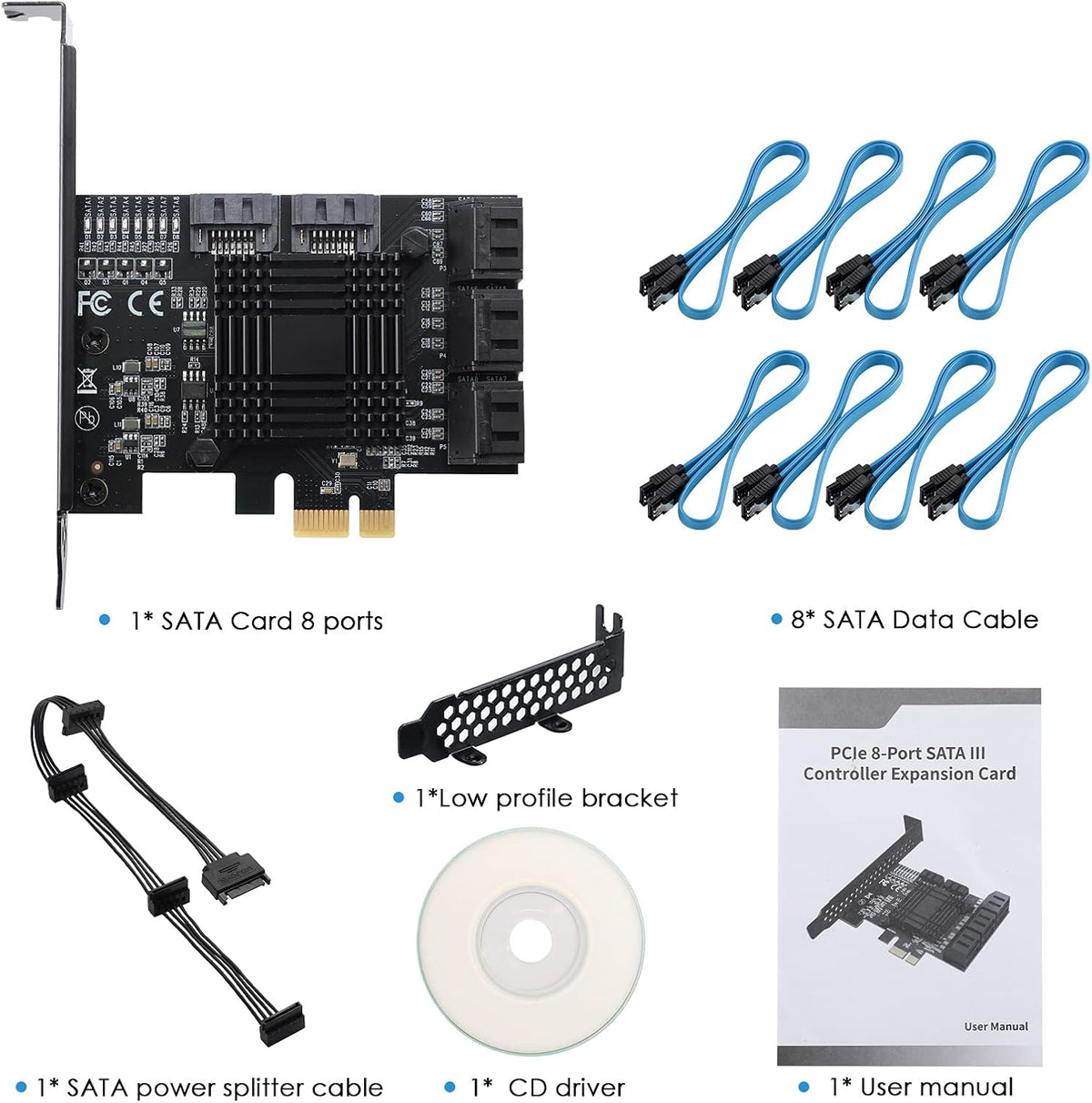 PCIe SATA Card 8 Ports G7685
