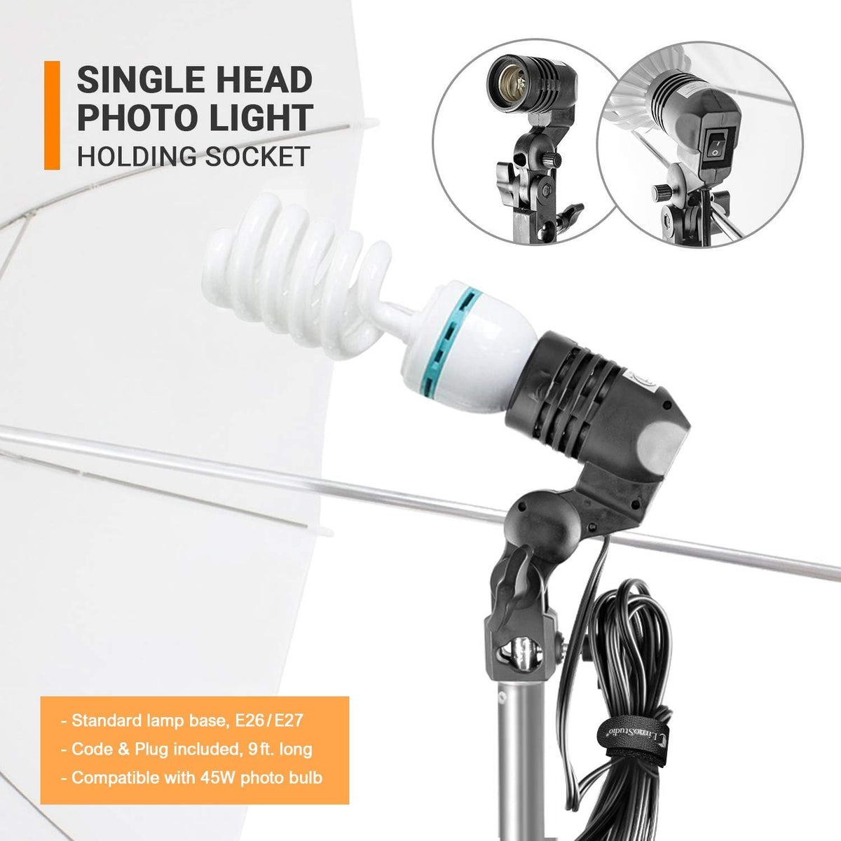 700W Soft Continuous Lighting Kit with Umbrella Reflector and Carry Bag O1565