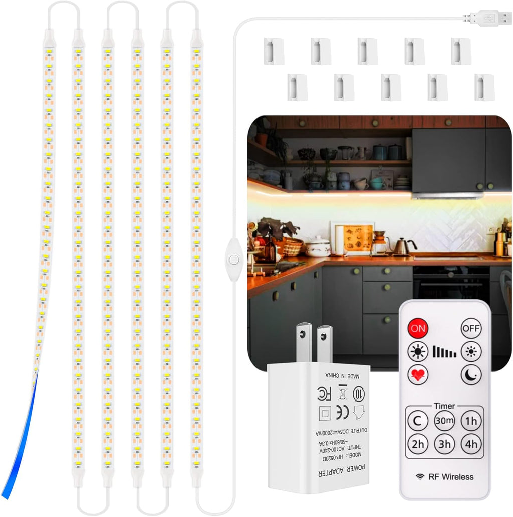 10 PCS Dimmable LED Under Cabinet Lights 16.4ft Warm White 3000K X9950