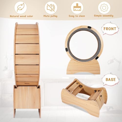Large Wooden Cat Exercise Wheel with Lock Feature D4728