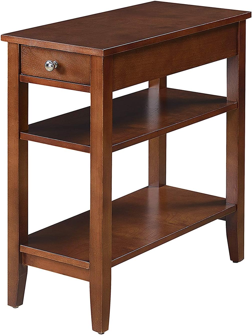 Three Tier End Table with Drawer, Mahogany G40713