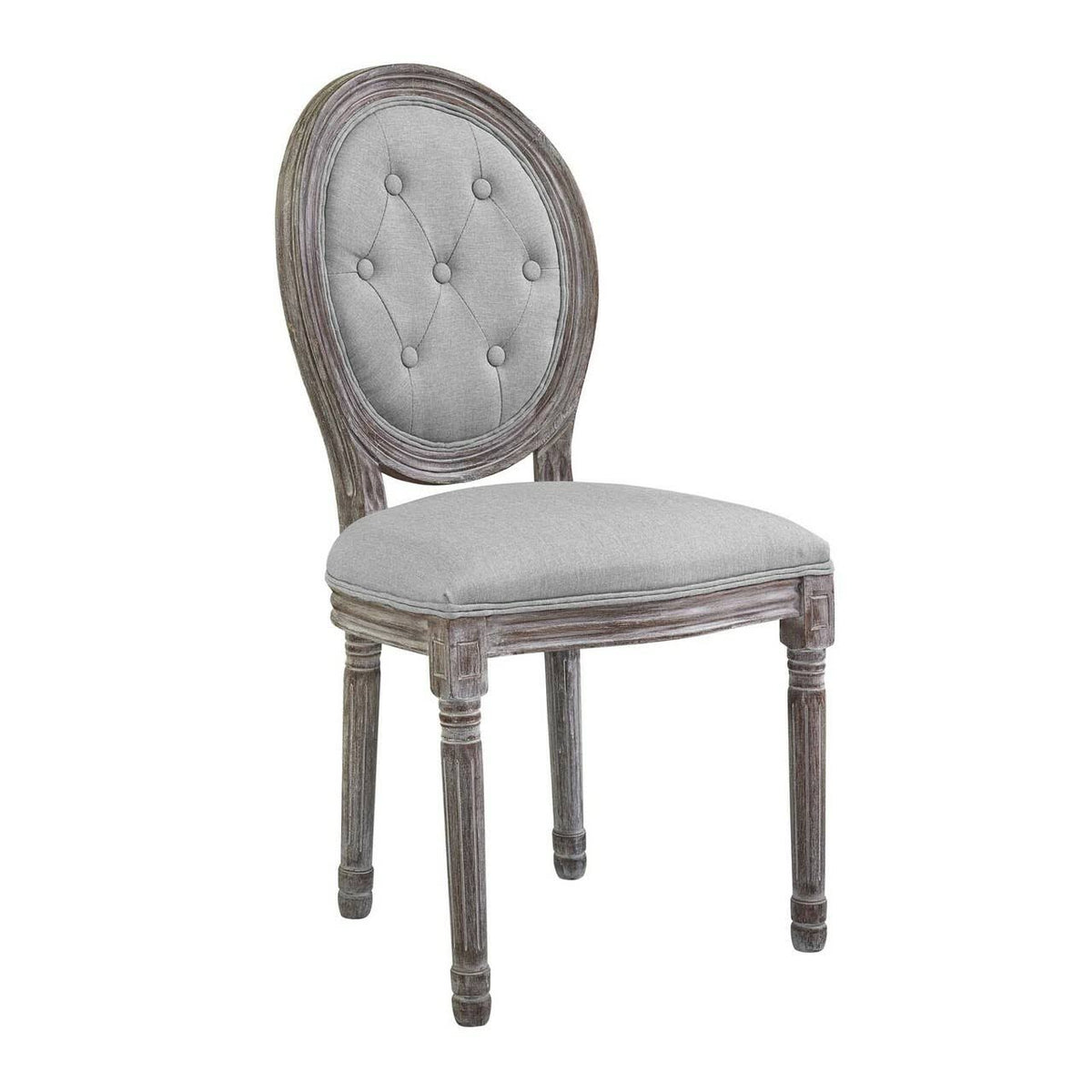 Fabric Light Grey Gray Side Chair A32857