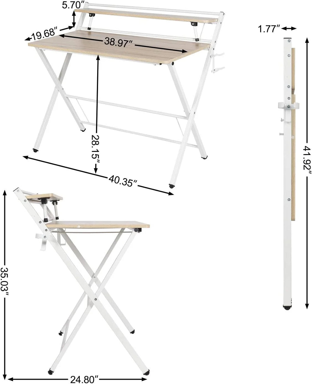 Small 2-Tier Computer Desk with Shelf V637040