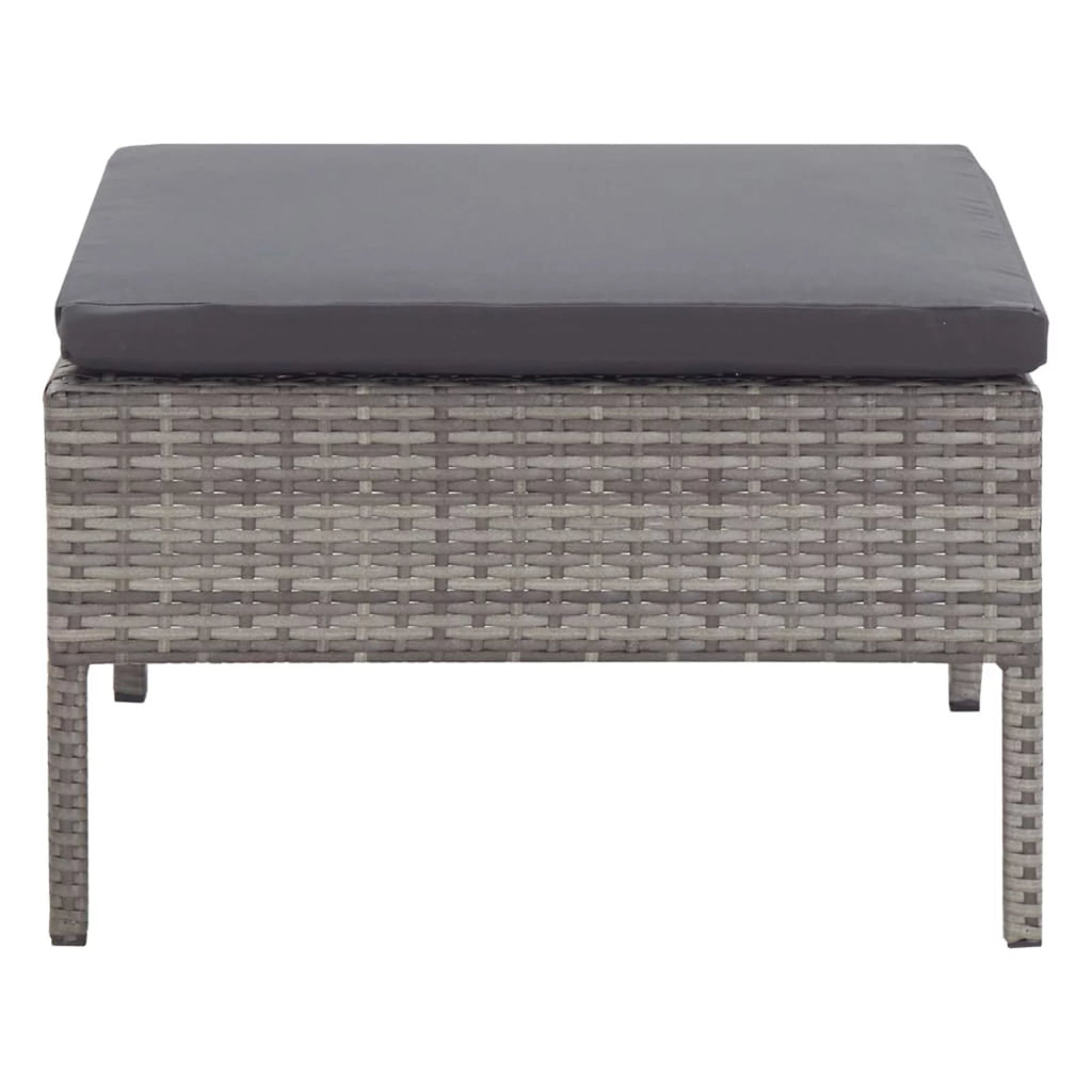 5 Piece Gray Poly Rattan Patio Sofa Set with Coffee Table Y7717