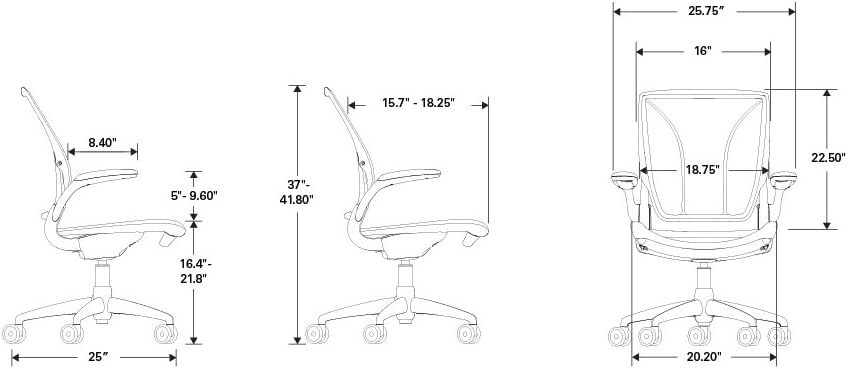 Black Frame Task Chair with Adjustable Arms Q6601