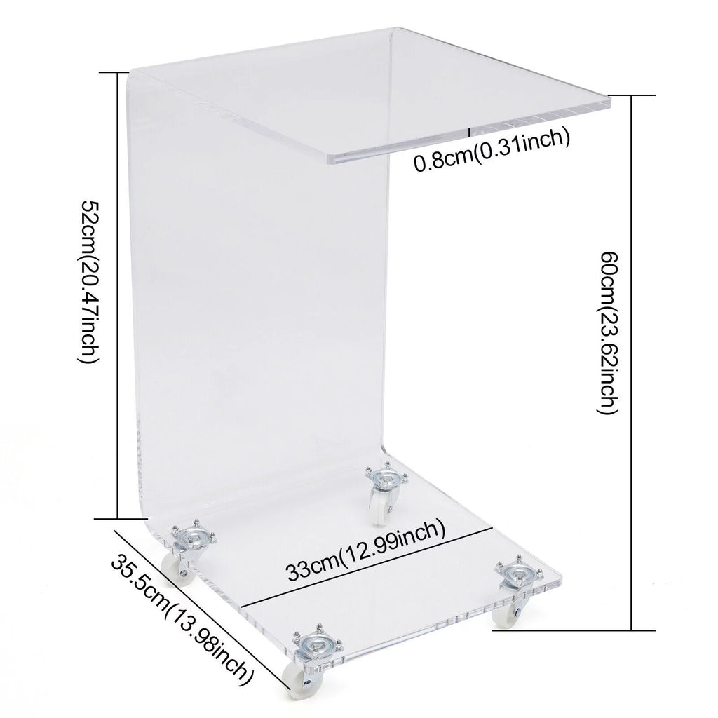 Transparent Acrylic C Shape Sofa Side Table K996387