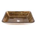 Amber Sunset Glass Rectangular Vessel Bathroom Sink N157891