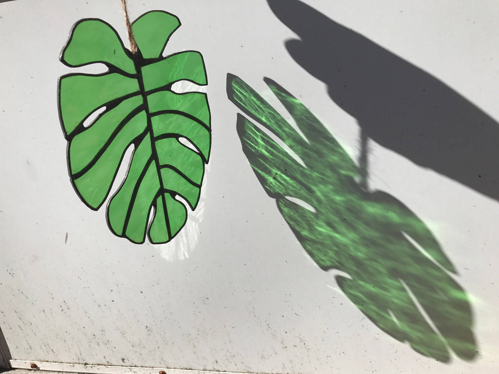 Stained Glass Monstera Leaf A649546