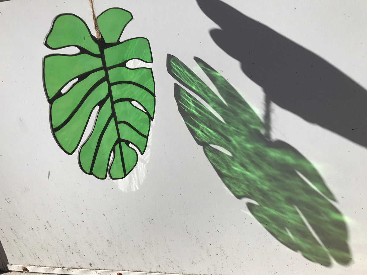 Stained Glass Monstera Leaf A649546