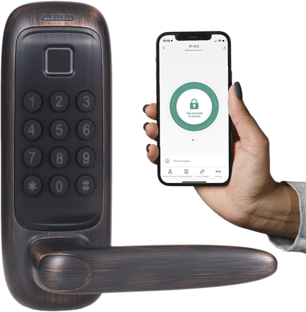 Bronze Biometric Smart Door Lock with Handle F8388