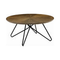 Round Coffee Table Dark Brown and Black Q285016