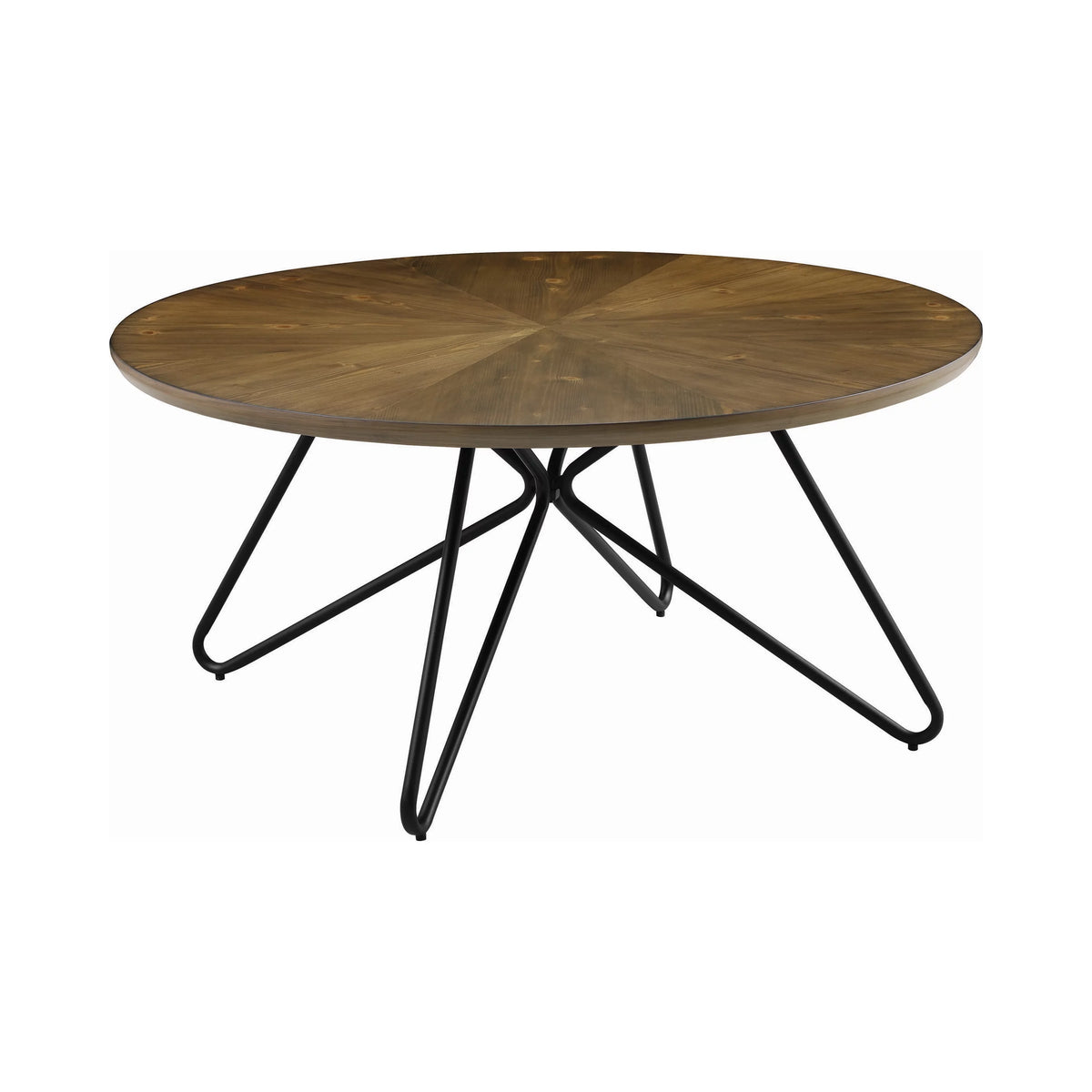 Round Coffee Table Dark Brown and Black Q285016
