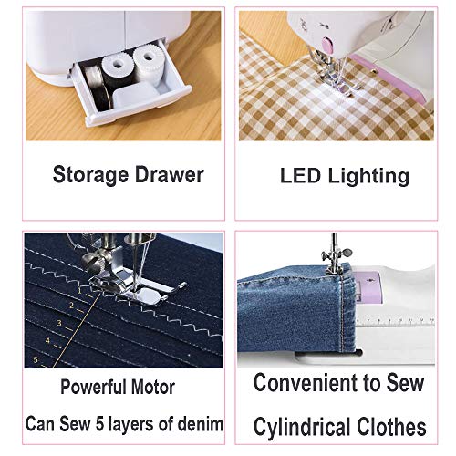 Electric Mini Portable Sewing Machine with 12 Built-in Stitches and Foot Pedal L5712