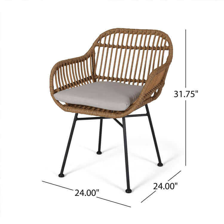 Rattan Chairs Set of 2 with Cushions I974622