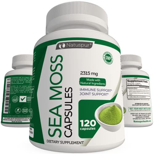 Organic Irish Sea Moss Bladderwrack and Burdock Root 120 Capsules V7989