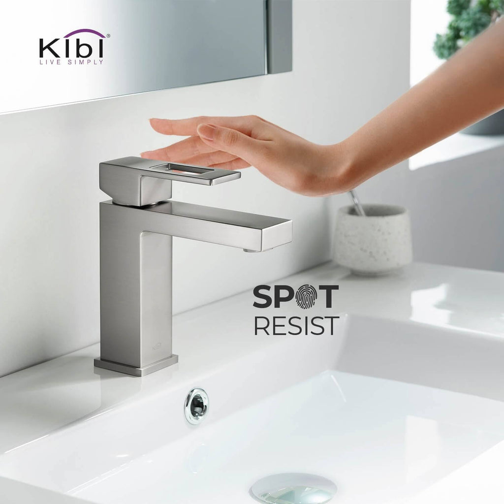 Brushed Nickel Single Hole Bathroom Faucet Q97731