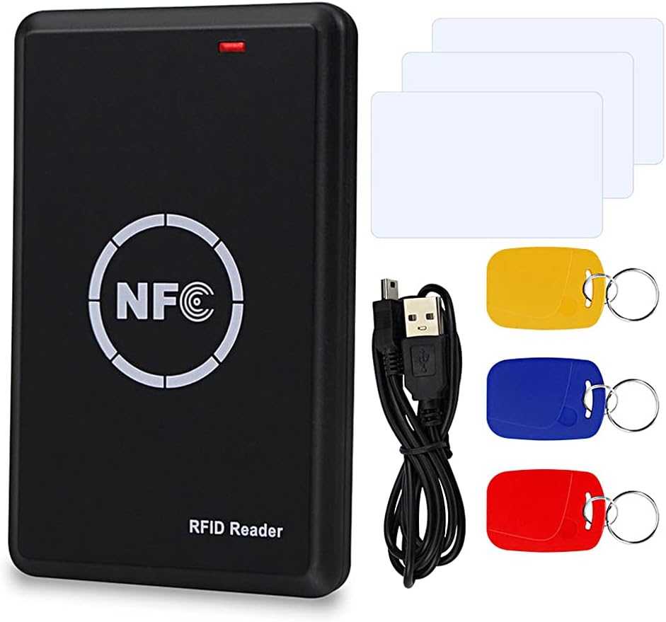 13.56MHz NFC RFID Reader Writer Smart Card Programmer with Key Fob Cards L7346