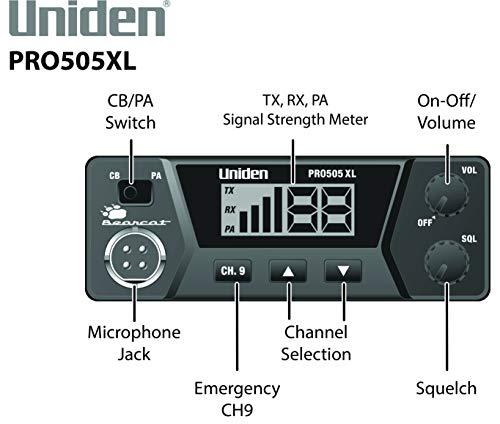 40-Channel CB Radio, Compact Design, Black M78595