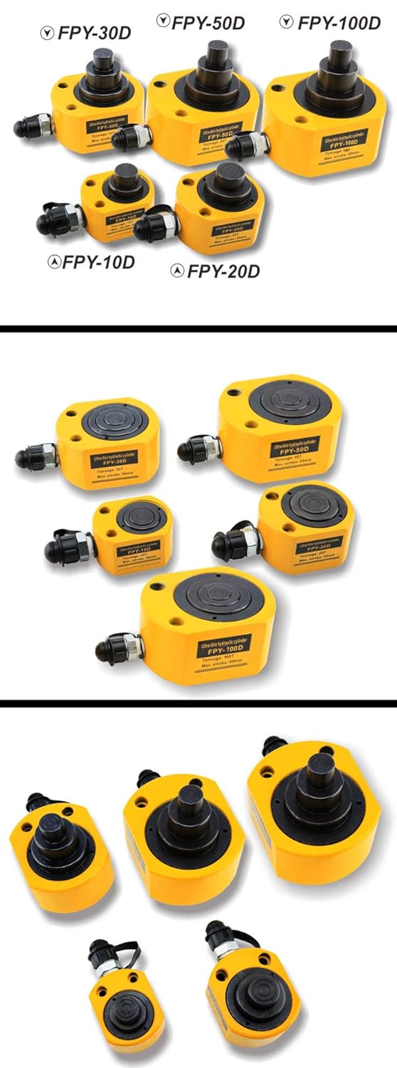 100 ton Low Profile Hydraulic Ram Jack Multi-Section Stroke 69mm Mini Portable Hydraulic Cylinder H26758