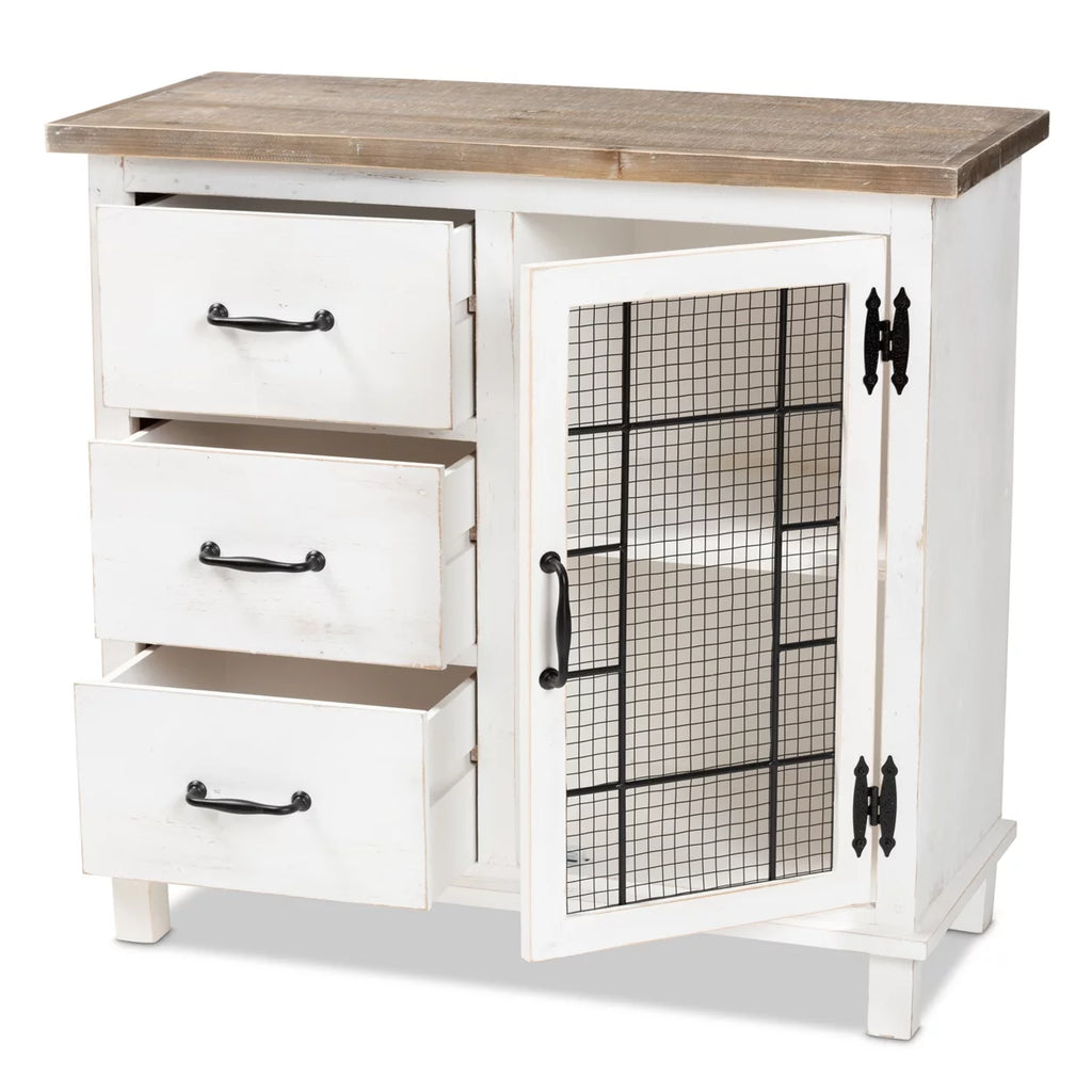 White Oak Brown 3-Drawer Wood K72540