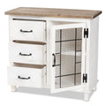 White Oak Brown 3-Drawer Wood K72540