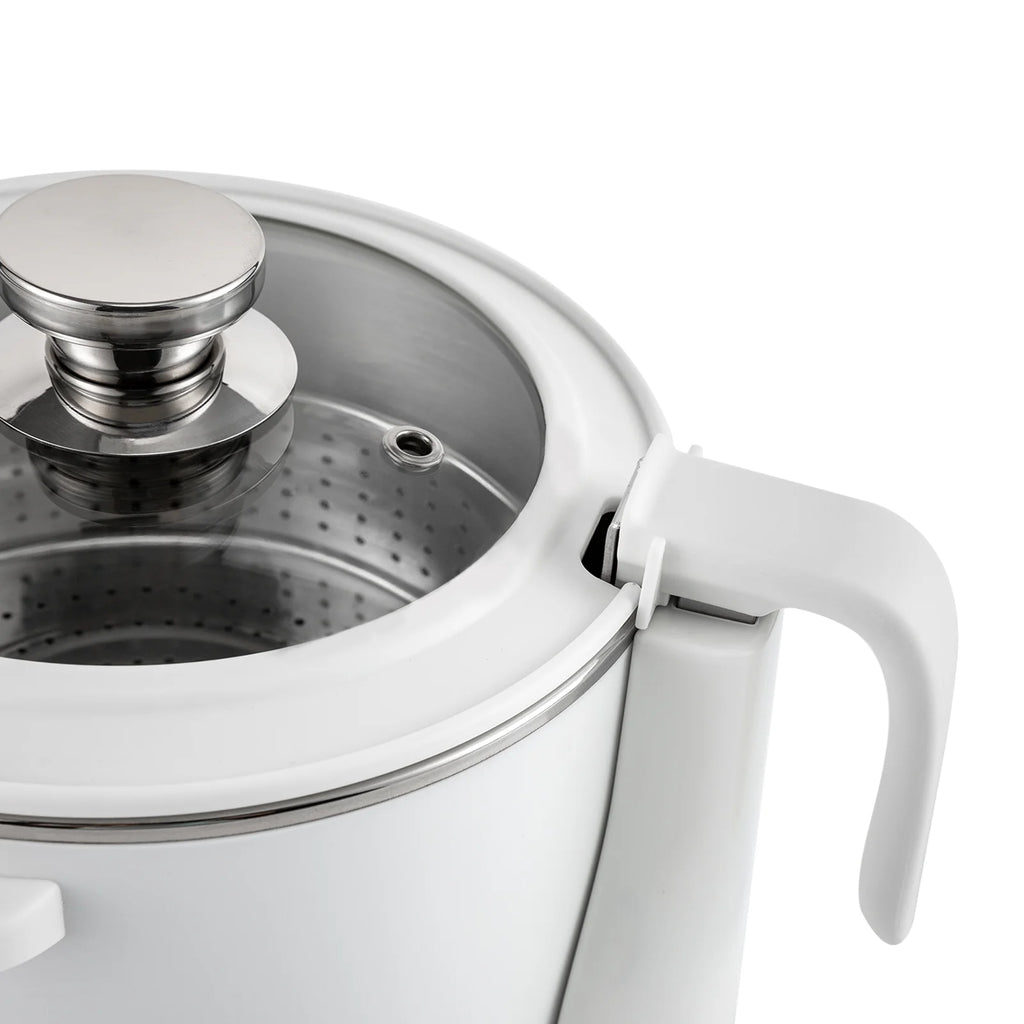3L Stainless Steel Electric Hot Pot with Measuring Cup (White) J1808