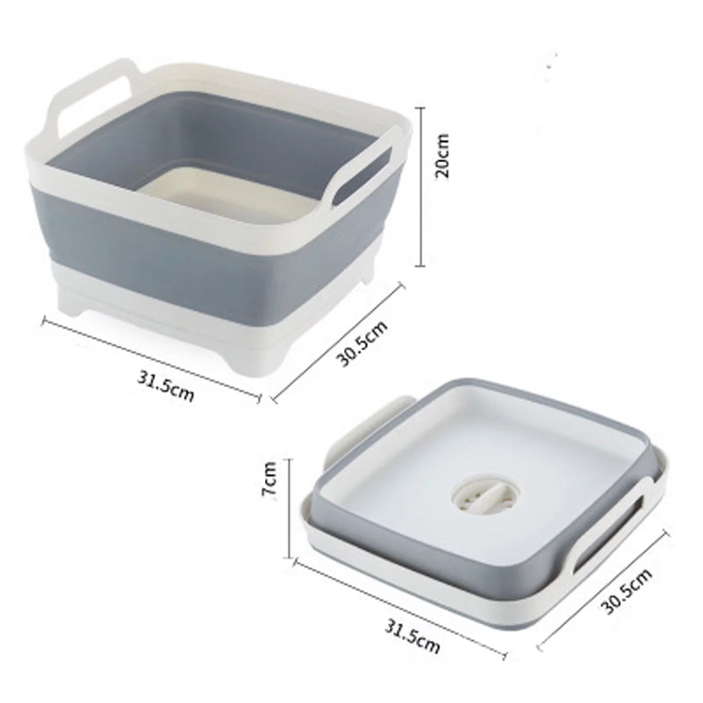 Collapsible Dish Tub with Drain Plug O521734