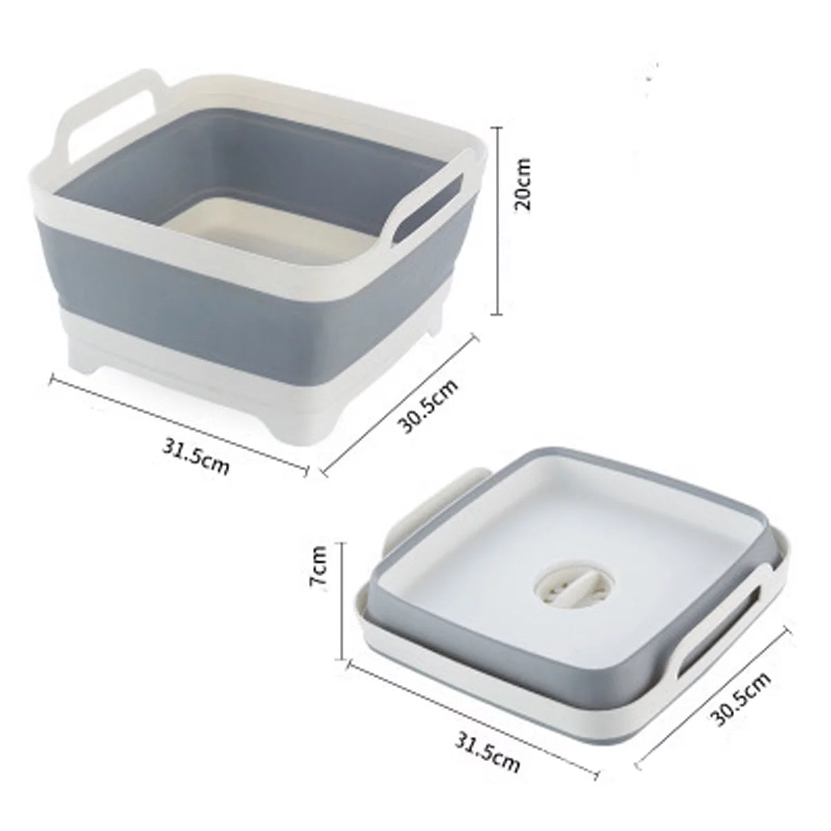 Collapsible Dish Tub with Drain Plug O521734
