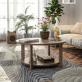 Round Wood Coffee Table with Storage Q676764