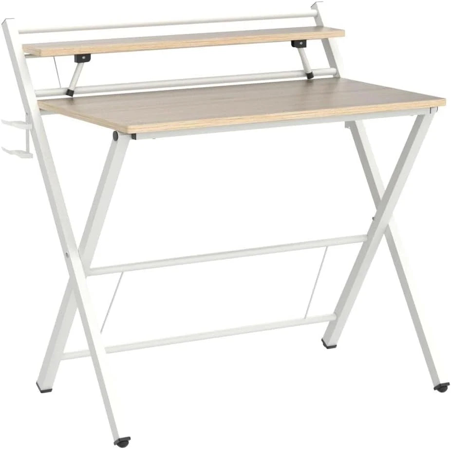 Small 2-Tier Computer Desk with Shelf V637040