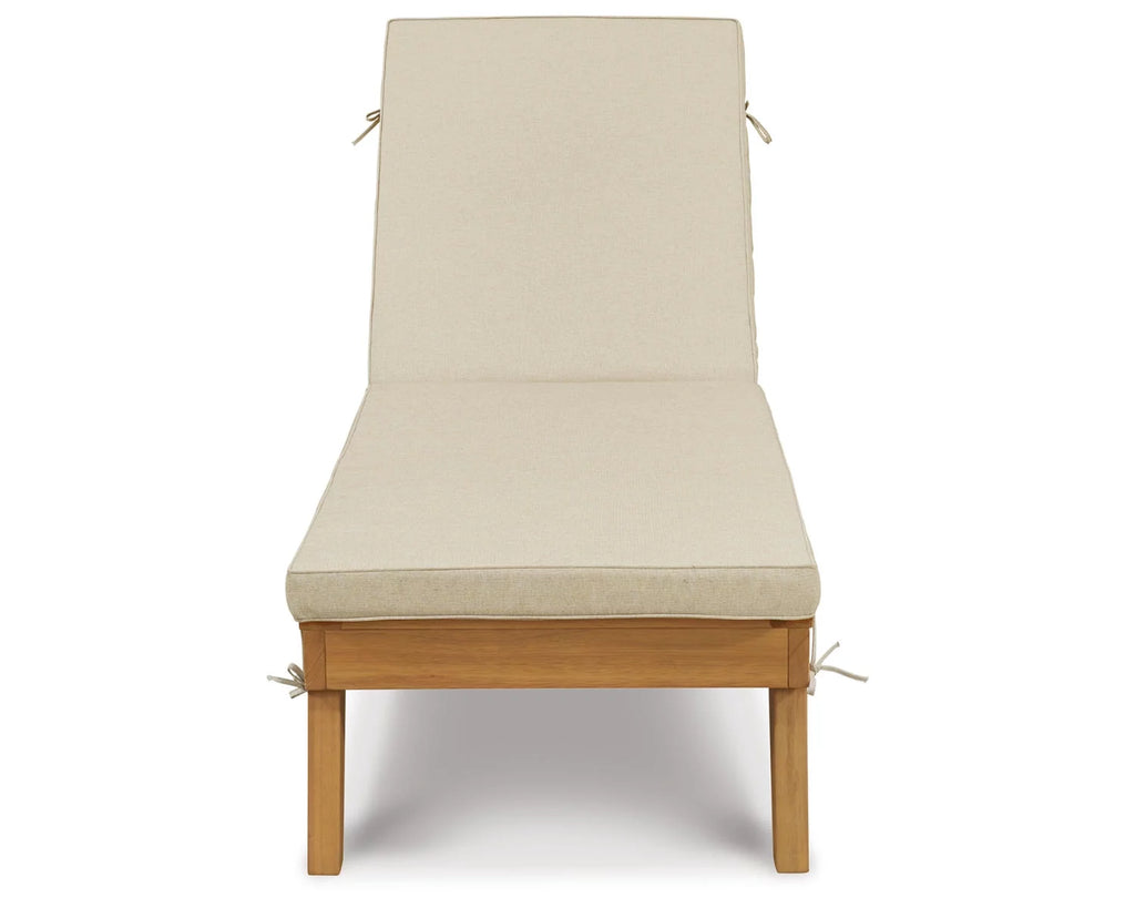 Light Brown Chaise Lounge with Cushion T612