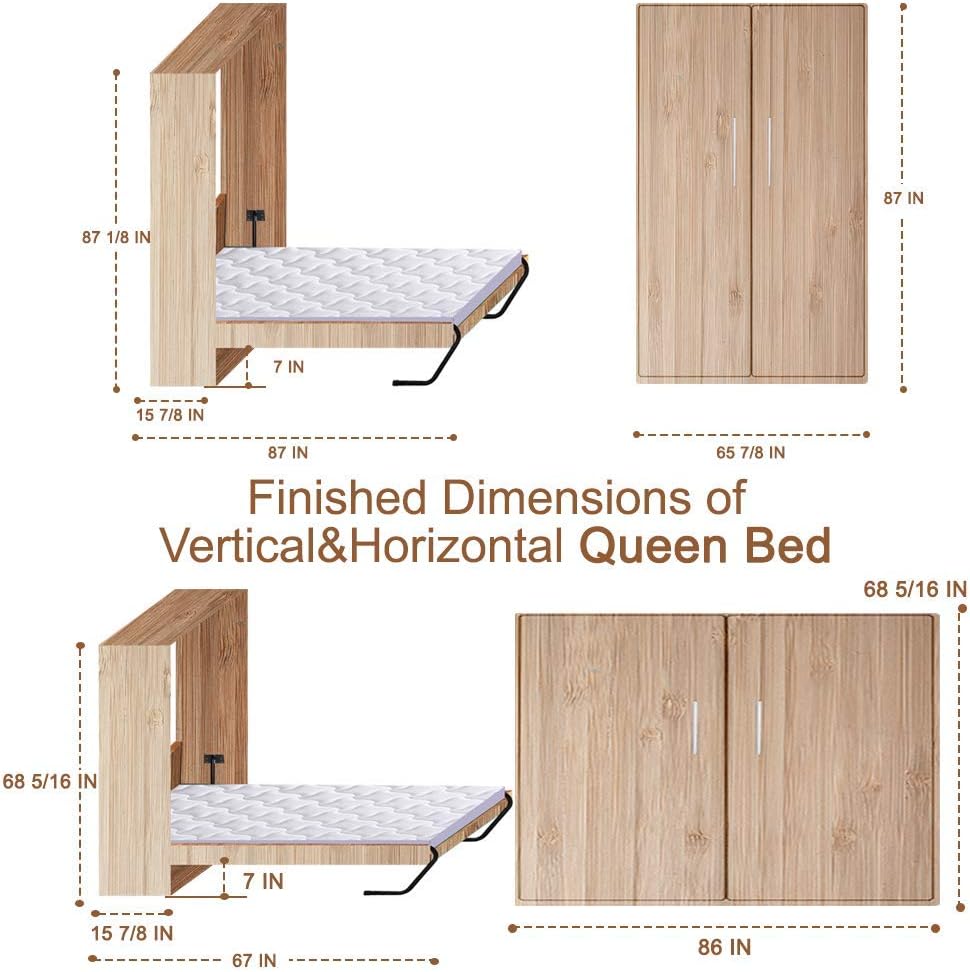 Queen Size Murphy Bed Kit Heavy Duty DIY Hardware G664924