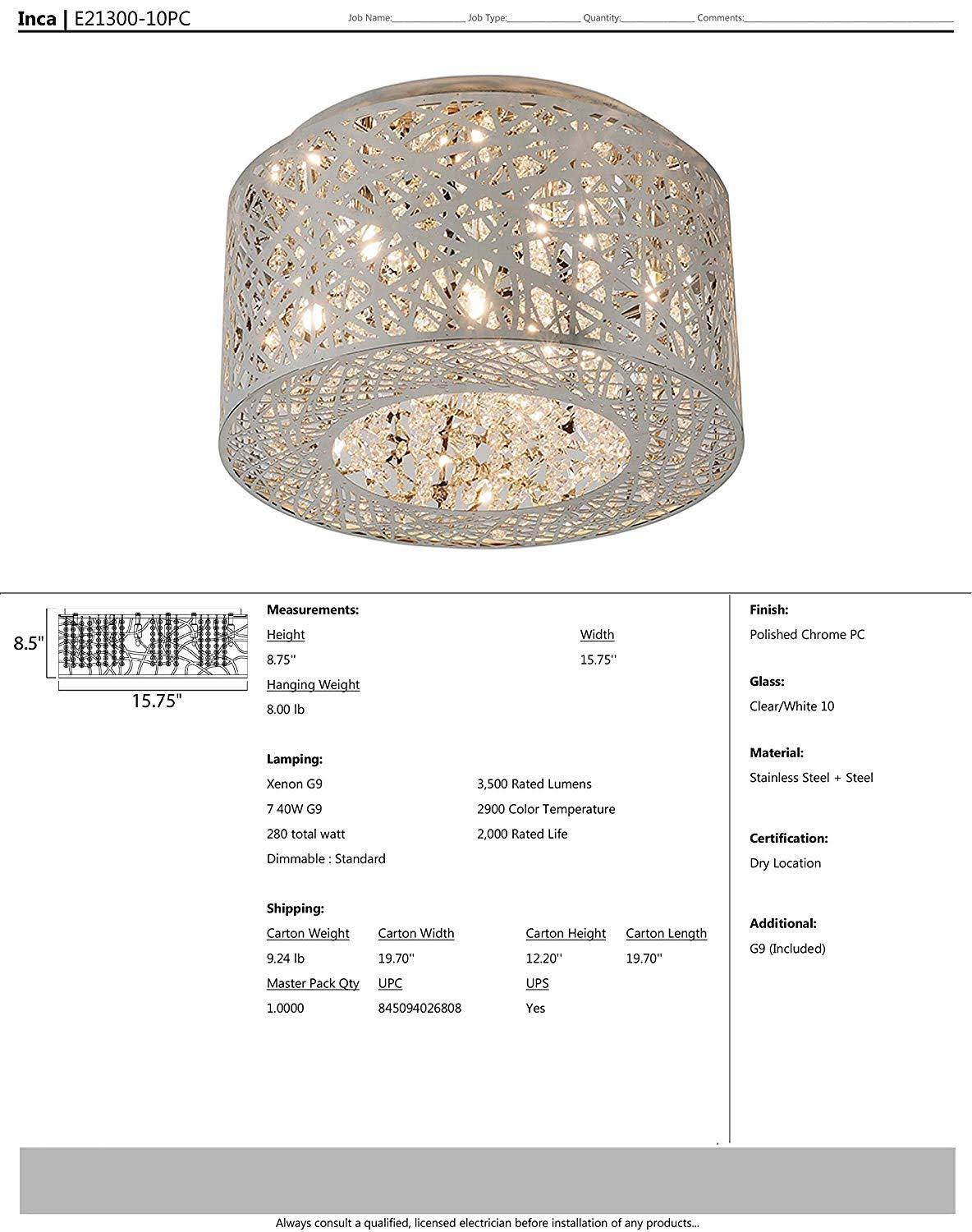 7-Light LED Flush Mount Polished Chrome W606245