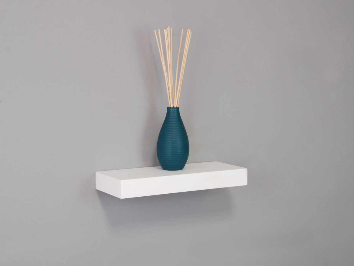 White 12inch Engineered Wood Floating Wall Shelf Q26982