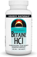 Betaine HCl Hydrochloric Acid 650 mg 180 Tablets Z581