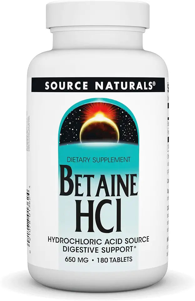 Betaine HCl Hydrochloric Acid 650 mg 180 Tablets Z581