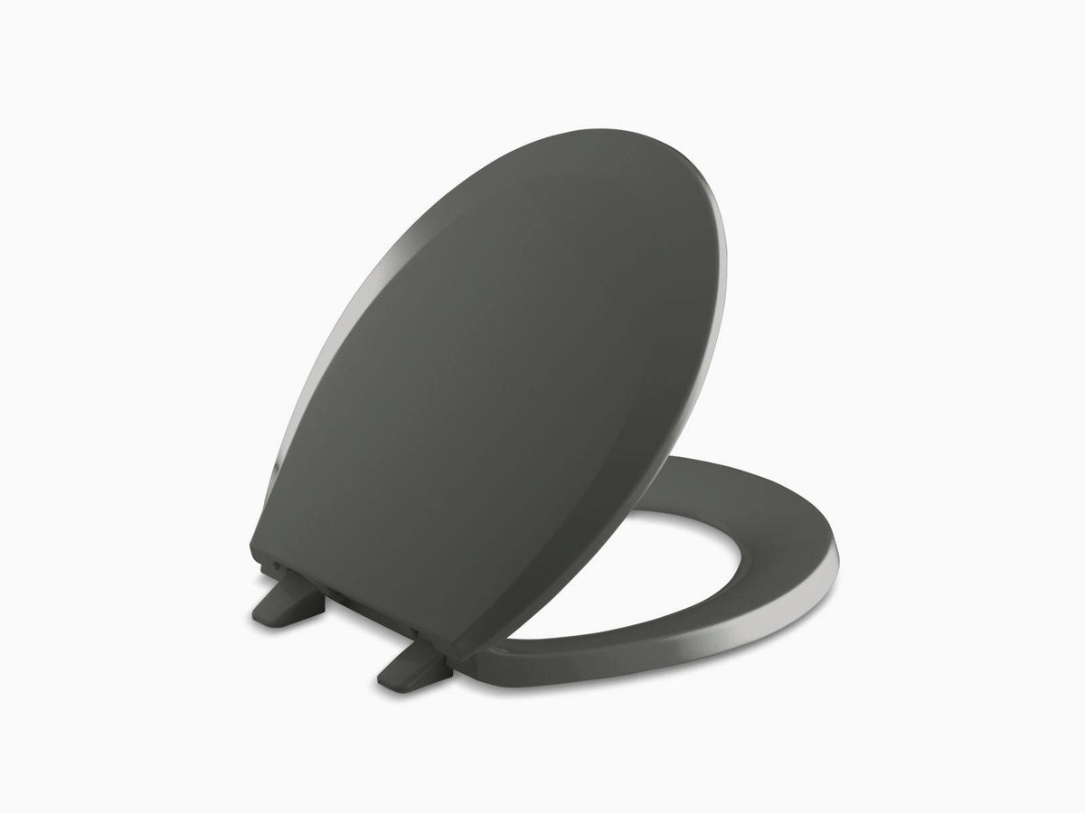 Thunder Grey Round-Front Toilet Seat with Quick-Release Hinges X2571