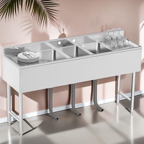 Stainless Steel Freestanding Single Bowl Utility Sink with Workbench V898