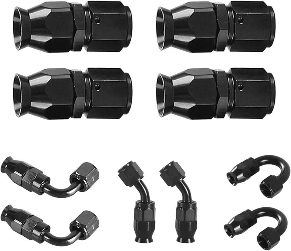 6AN PTFE E85 Braided Fuel Line Fitting Kit 20FT Transmission Oil Cooler Line Stainless Steel Black Pack of 2 P564243