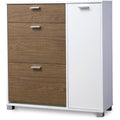 White/Walnut Storage Cabinet F587