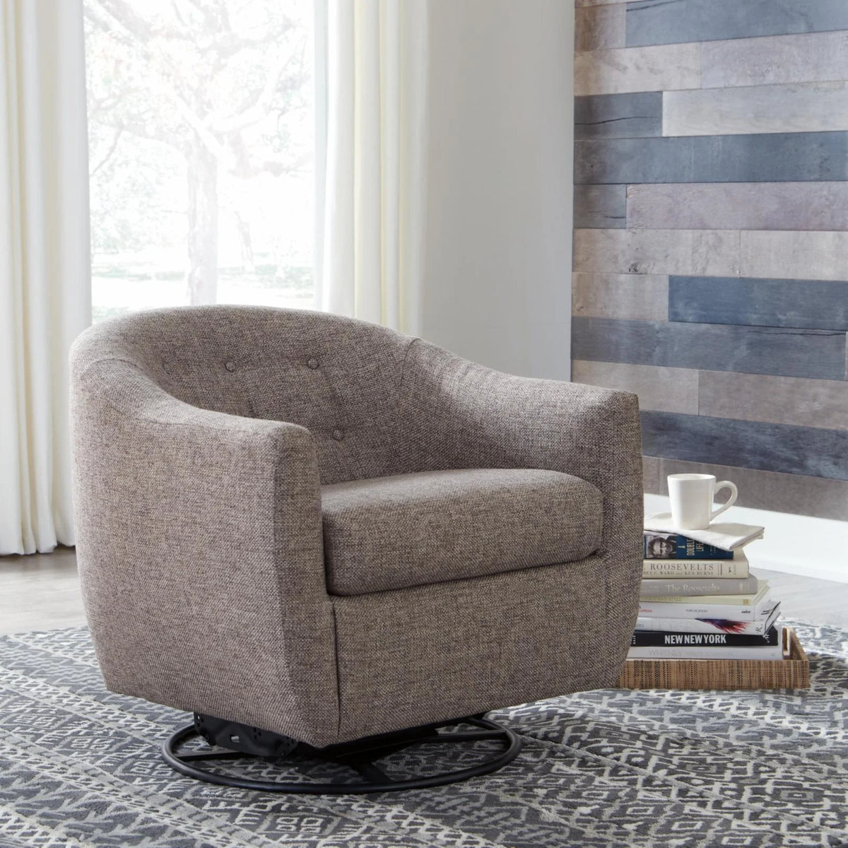Taupe Tufted Swivel Glider I376147
