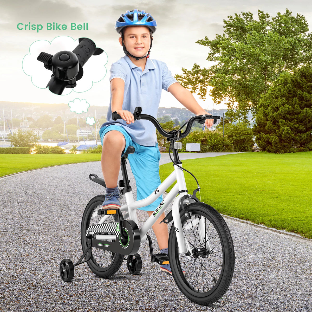 18'' Kid's Bike with Training Wheels & Basket J41269